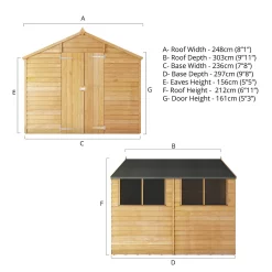 Mercia 10 X 8ft Overlap Double Door Apex Shed -Garden Haven Shop 12809177 3545033314536159