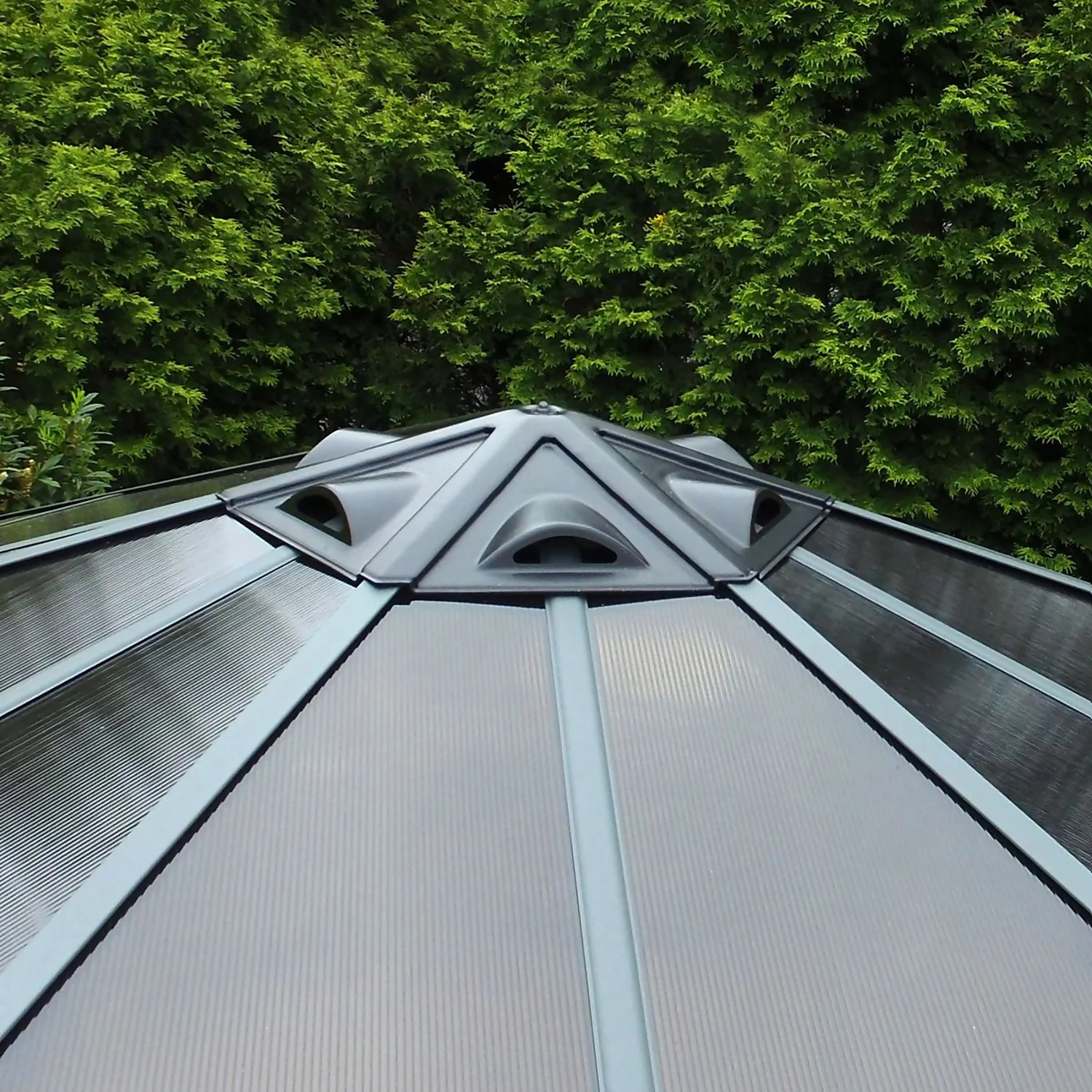 Palram - Canopia Monaco Hexagonal Garden Gazebo Grey 8 Palram - Canopia Monaco Hexagonal Garden Gazebo Grey - Image 8