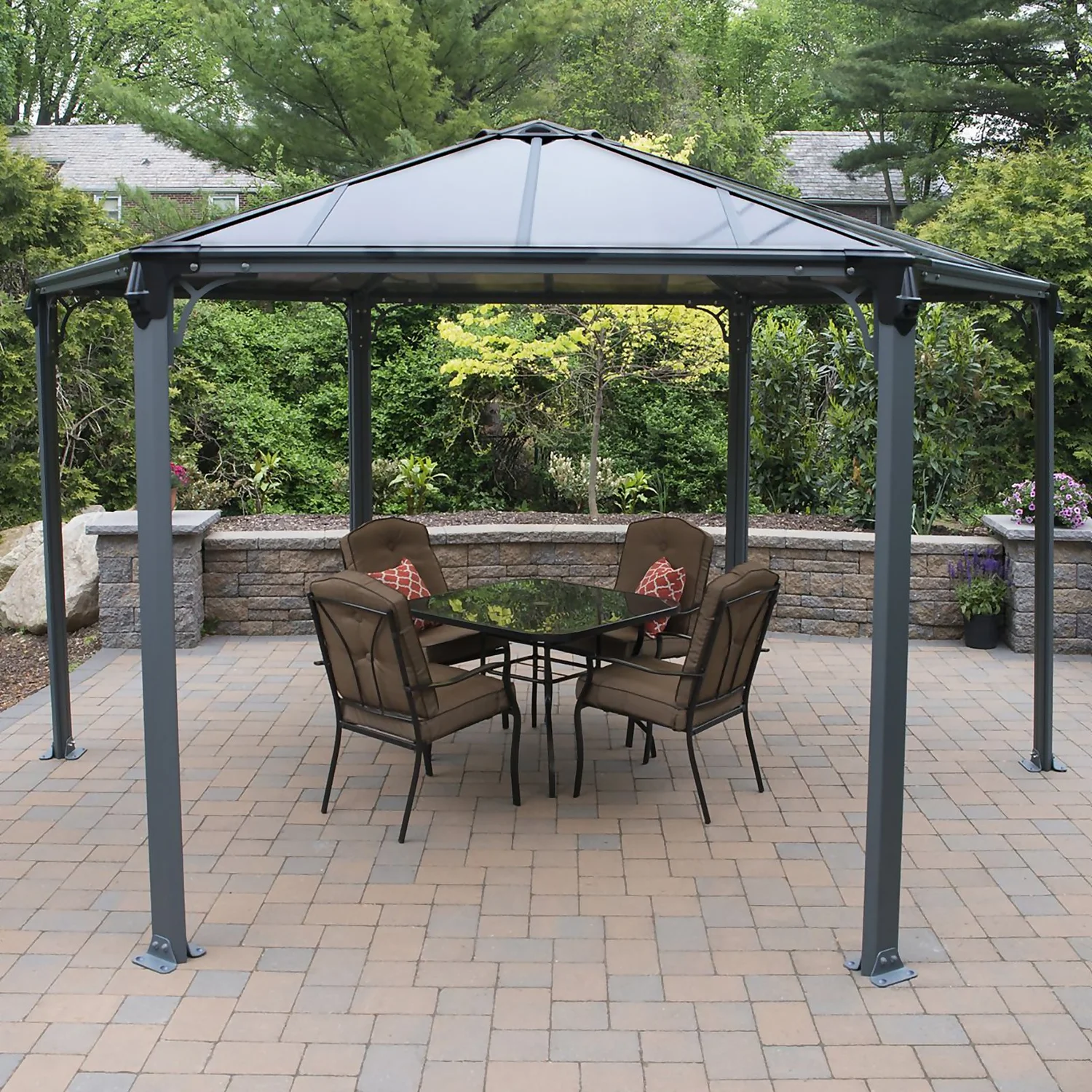 Palram - Canopia Monaco Hexagonal Garden Gazebo Grey 1 Palram - Canopia Monaco Hexagonal Garden Gazebo Grey