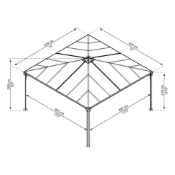 Palram - Canopia Palermo 4300 Garden Gazebo Grey 9 Palram - Canopia Palermo 4300 Garden Gazebo Grey -Garden Haven Shop 12819403 1434893347503053
