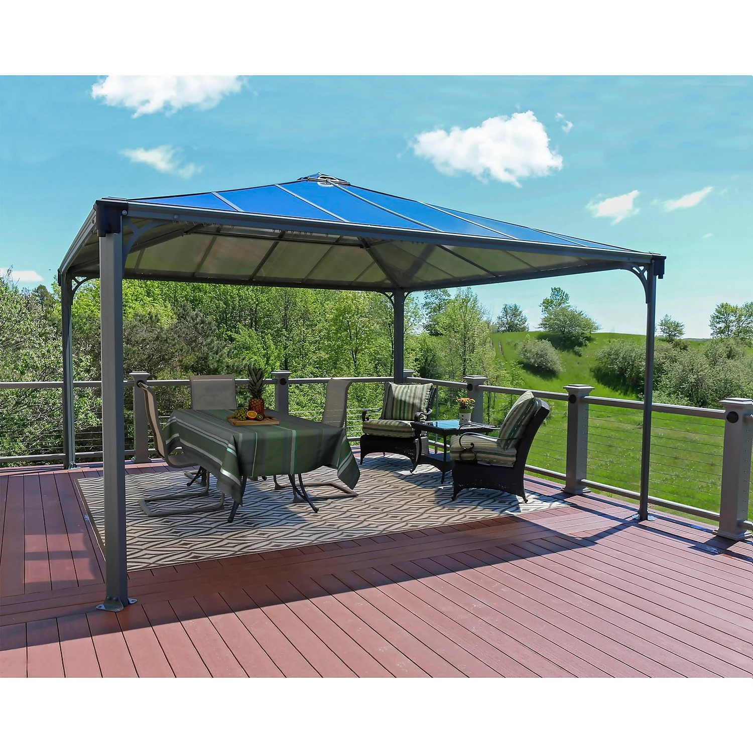 Palram - Canopia Palermo 4300 Garden Gazebo Grey 1 Palram - Canopia Palermo 4300 Garden Gazebo Grey