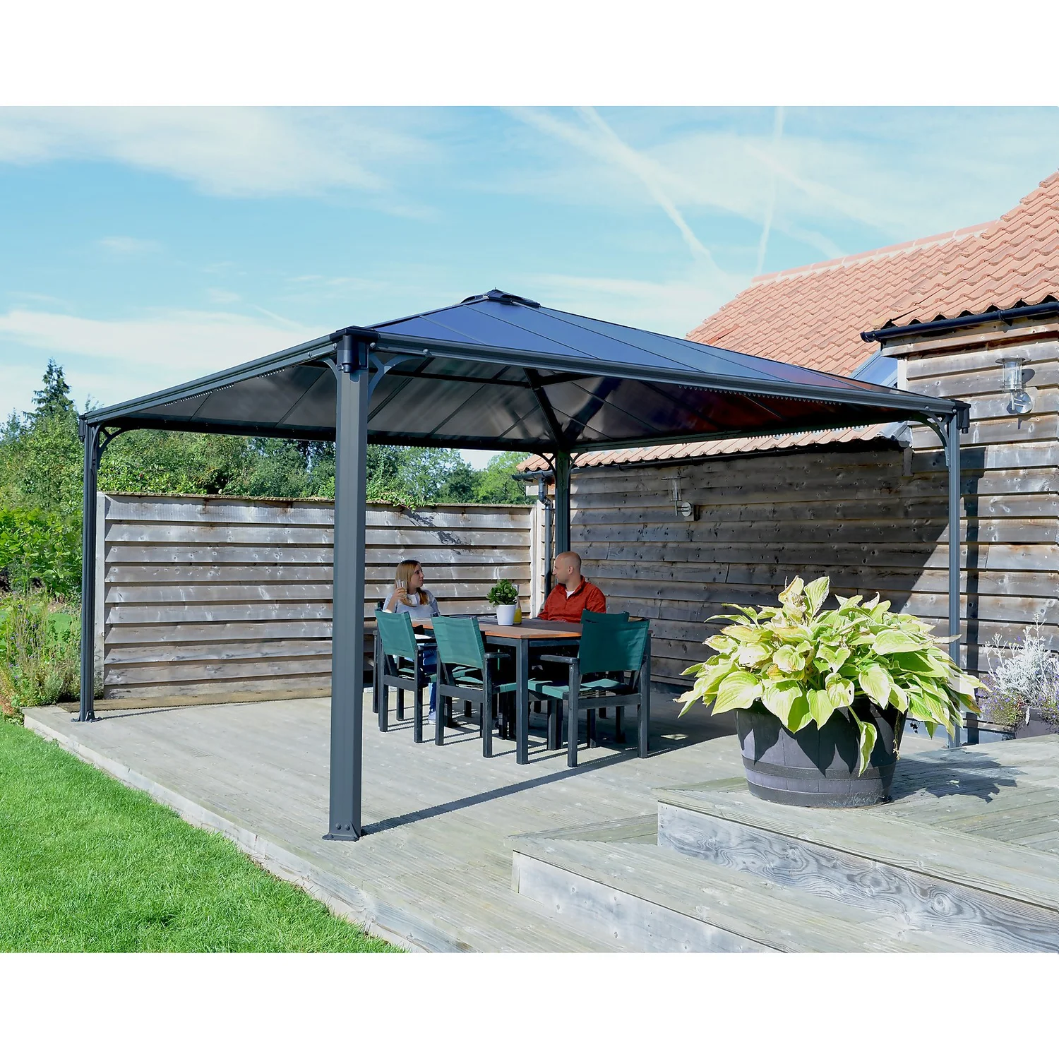 Palram - Canopia Palermo 4300 Garden Gazebo Grey 3 Palram - Canopia Palermo 4300 Garden Gazebo Grey - Image 3
