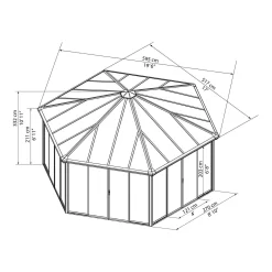 Palram - Canopia Garda Garden Conservatory Grey Bronze -Garden Haven Shop 12821929 6454833172872189