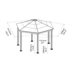 Palram - Canopia Roma Hexagonal Garden Gazebo Grey 13 Palram - Canopia Roma Hexagonal Garden Gazebo Grey -Garden Haven Shop 12821930 1644833174791166
