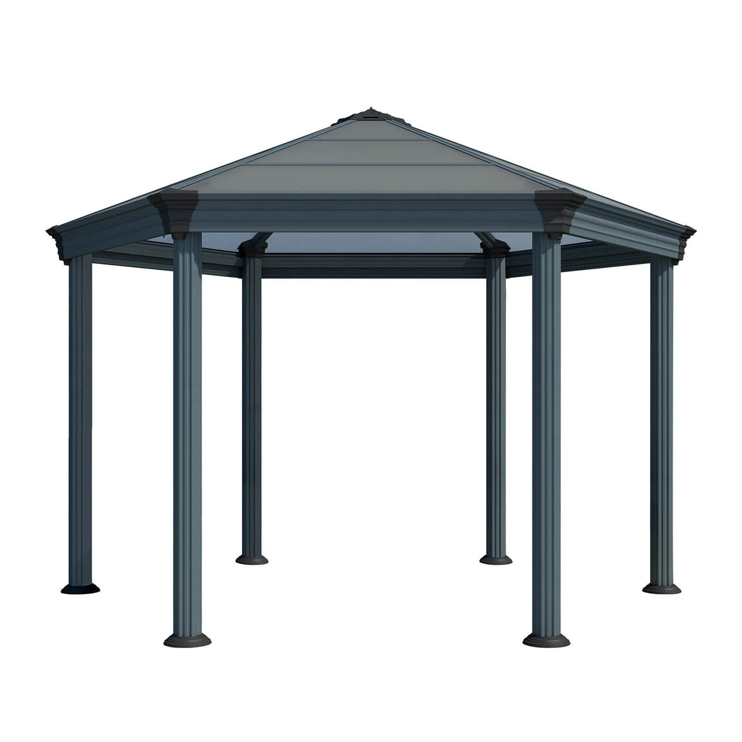 Palram - Canopia Roma Hexagonal Garden Gazebo Grey 2 Palram - Canopia Roma Hexagonal Garden Gazebo Grey - Image 2