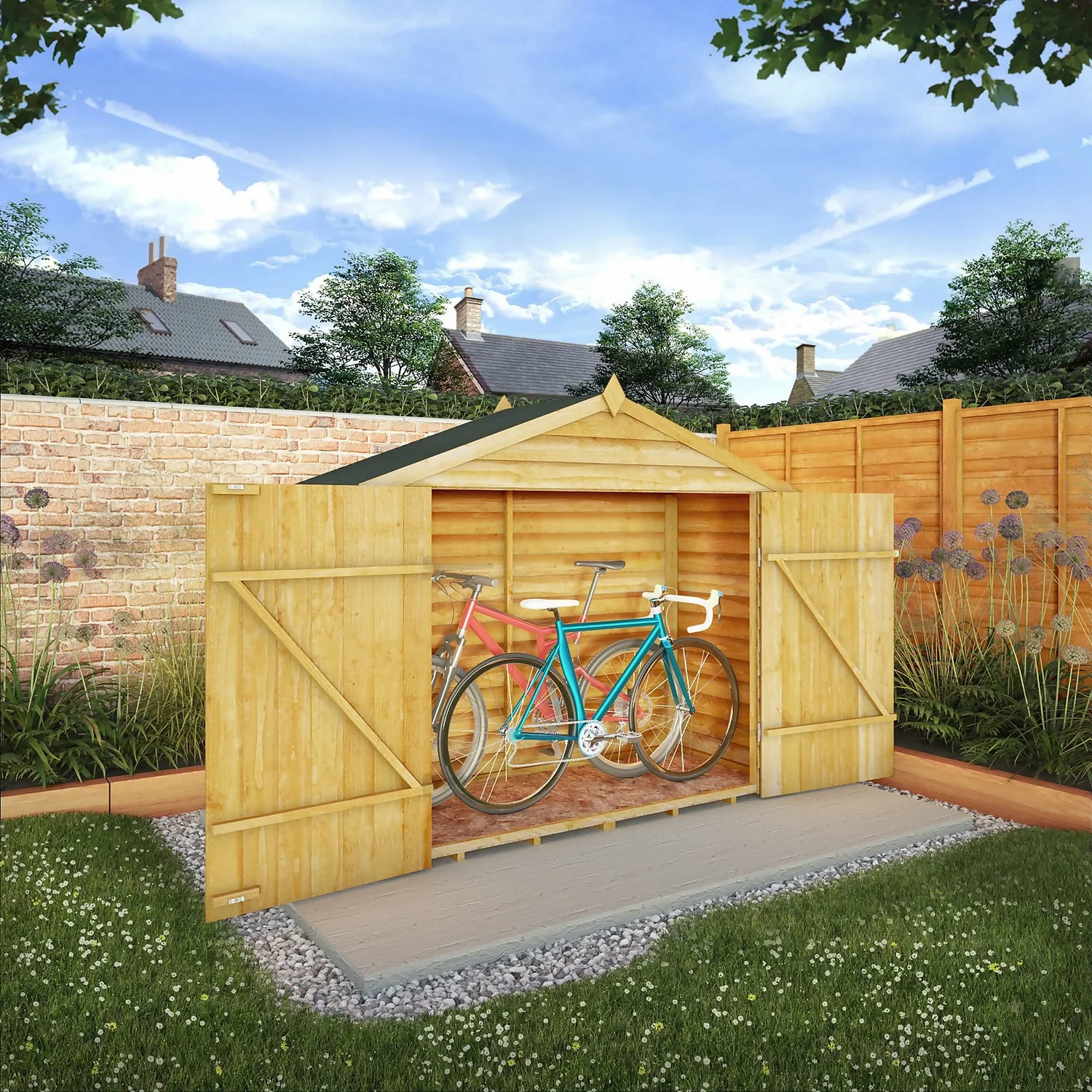 Mercia 7 X 3ft Overlap Apex Bike Shed 2 Mercia 7 X 3ft Overlap Apex Bike Shed - Image 2