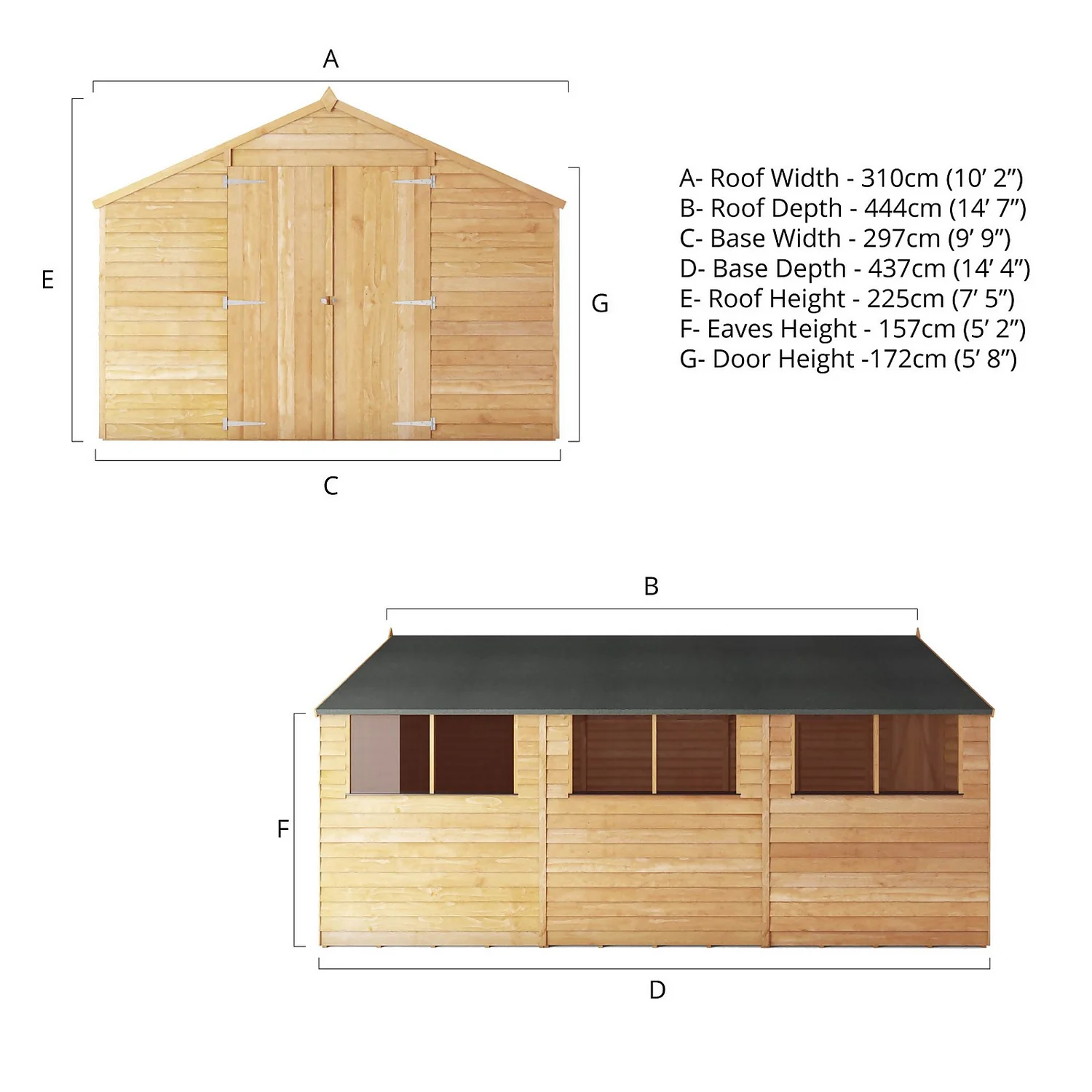 Mercia 15 X 10ft Overlap Apex Shed - Incl. Installation 9 Mercia 15 X 10ft Overlap Apex Shed - Incl. Installation - Image 9