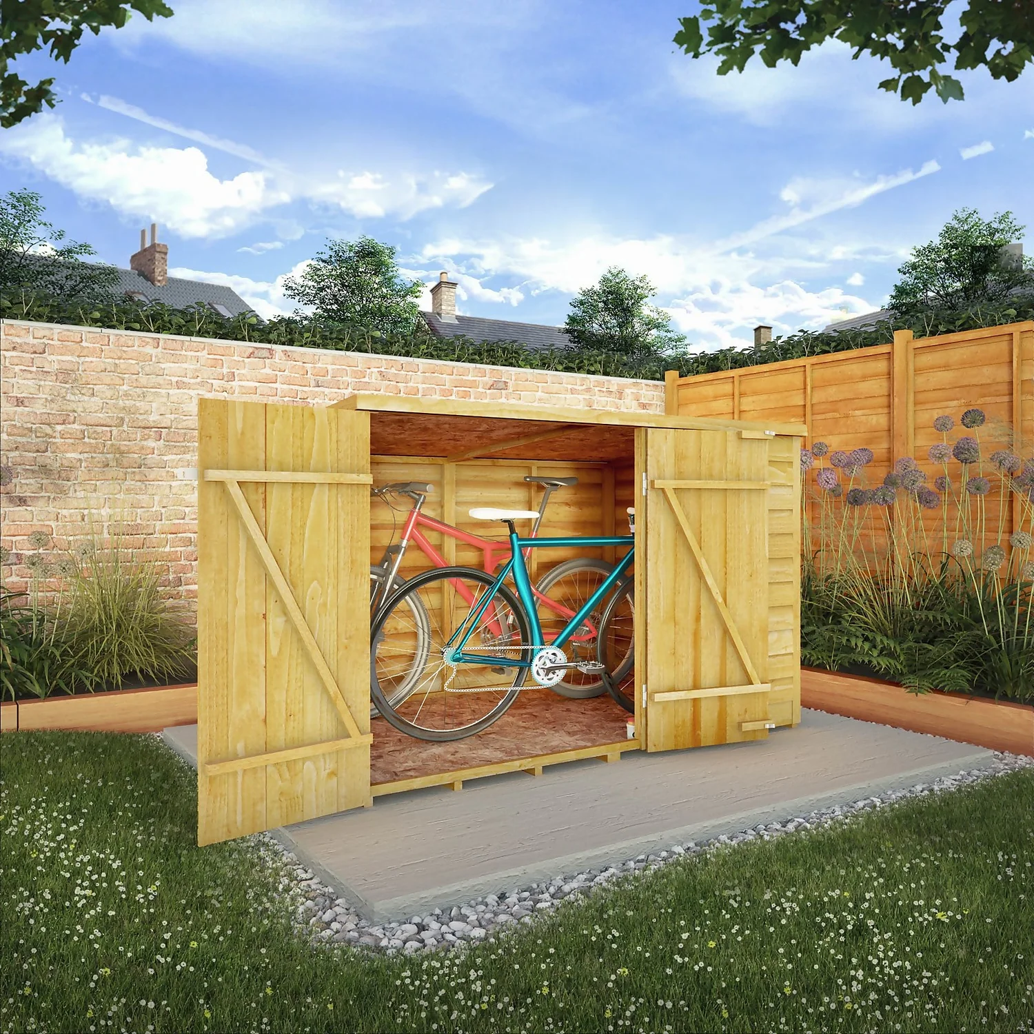 Mercia 6 X 4ft Overlap Pent Bike Shed - Incl. Installation 2 Mercia 6 X 4ft Overlap Pent Bike Shed - Incl. Installation - Image 2