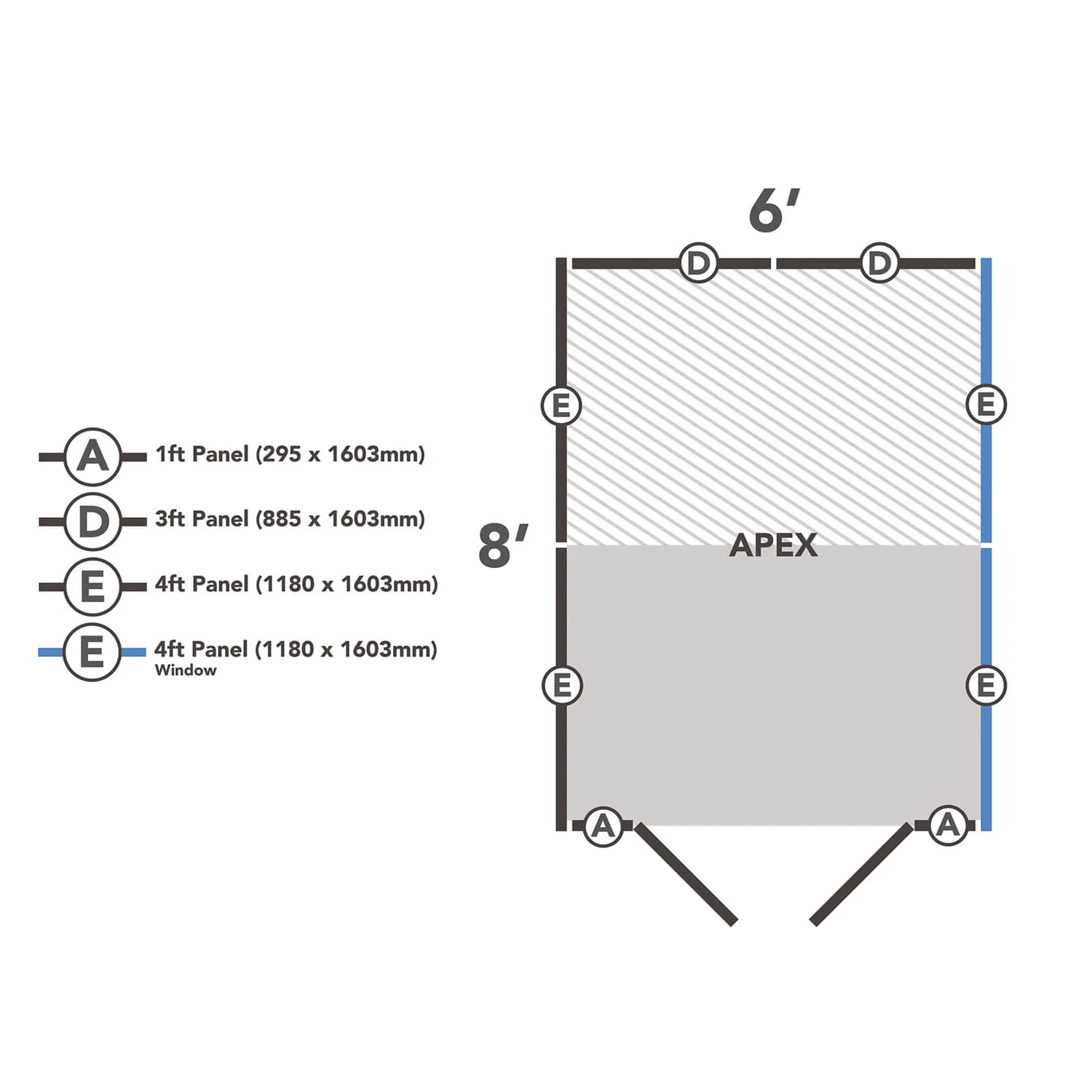 Forest 8 X 6ft Overlap Pressure Treated Apex Shed - Double Door 4 Windows 10 Forest 8 X 6ft Overlap Pressure Treated Apex Shed - Double Door 4 Windows - Image 10