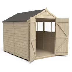 Forest 8 X 6ft Overlap Pressure Treated Apex Shed - Double Door 4 Windows 13 Forest 8 X 6ft Overlap Pressure Treated Apex Shed - Double Door 4 Windows -Garden Haven Shop 12833293 3074833198023757