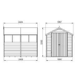 Forest 8 X 6ft Overlap Pressure Treated Apex Shed - Double Door 4 Windows 18 Forest 8 X 6ft Overlap Pressure Treated Apex Shed - Double Door 4 Windows -Garden Haven Shop 12833293 4794833197767806