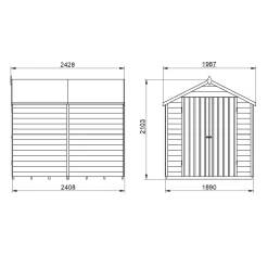 Forest 8 X 6ft Overlap Pressure Treated Apex Shed - Double Door No Windows -Garden Haven Shop 12833294 4814833197339820