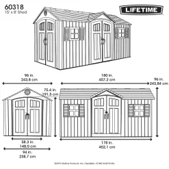 Lifetime 15x8 Ft Rough Cut Dual Entry Outdoor Storage Shed 19 Lifetime 15x8 Ft Rough Cut Dual Entry Outdoor Storage Shed -Garden Haven Shop 12836588 1135012583953943