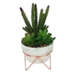 Artificial Succulent In Rose Gold Stand 6 Artificial Succulent In Rose Gold Stand -Garden Haven Shop 12879282 1334858348118316