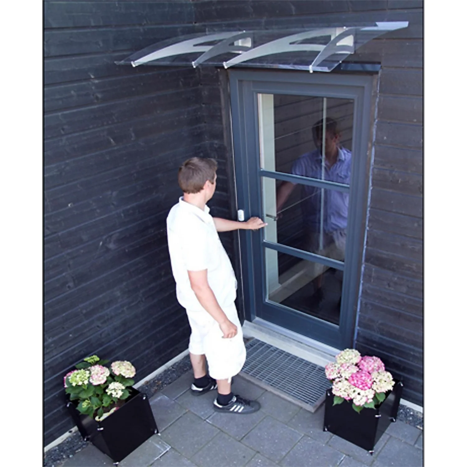 None Cambridge 1200X700 Silver Door Canopy 3 None Cambridge 1200X700 Silver Door Canopy - Image 3