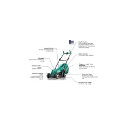 Bosch 1400W Rotak 37-14 Electric Lawn Mower - 37cm -Garden Haven Shop 12883599 1924843325901372