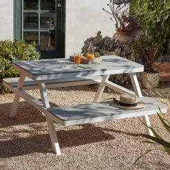 Picnic Bench - White & Grey -Garden Haven Shop 12885210 1454853415433776