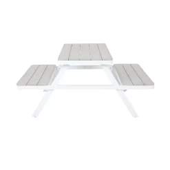 Picnic Bench - White & Grey -Garden Haven Shop 12885210 1744853415530586