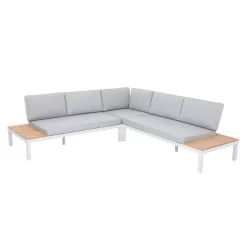 Spirit Metal Garden Corner Sofa Set - Grey -Garden Haven Shop 12889918 1544846181054970