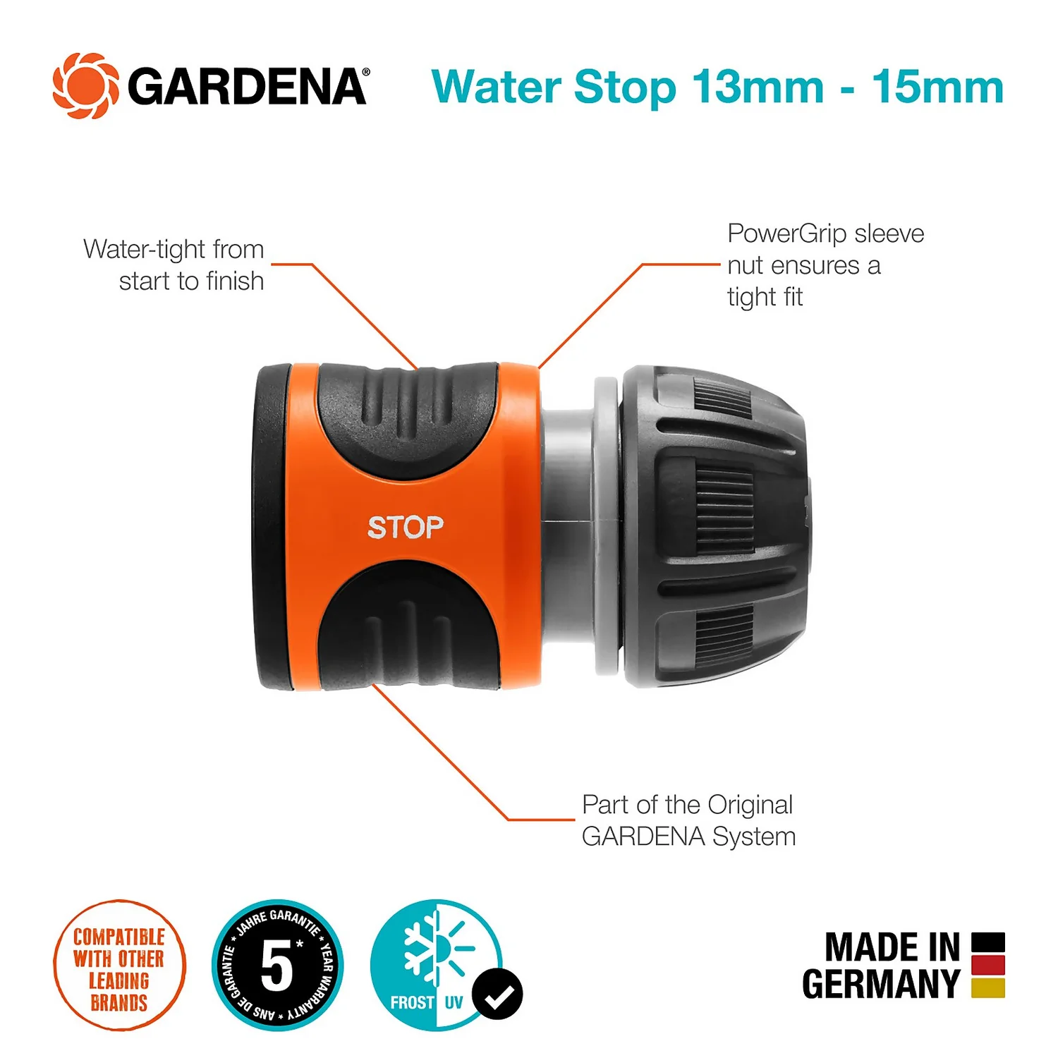 GARDENA Water Stop 13 Mm (1/2") 15 Mm (5/8") 3 GARDENA Water Stop 13 Mm (1/2") 15 Mm (5/8") - Image 3