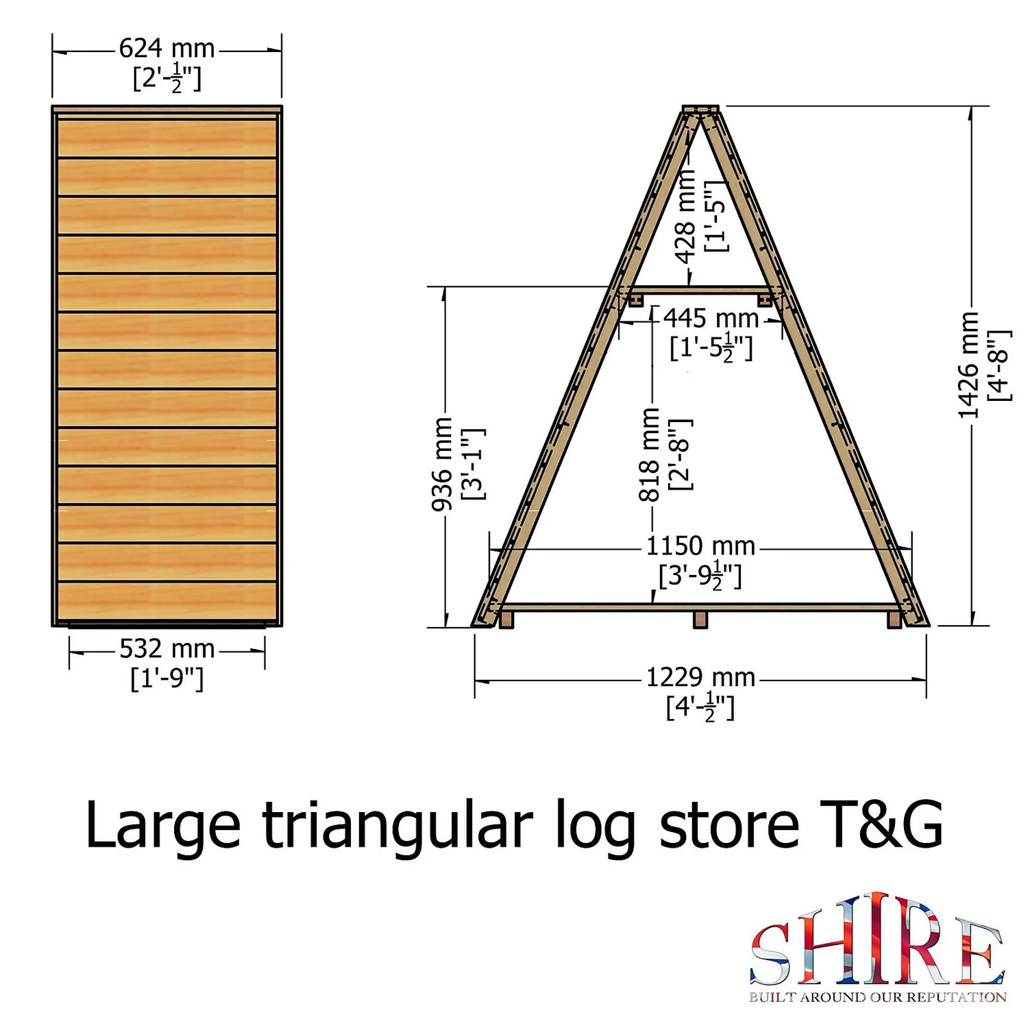 Shire Large Triangular Log Store Tongue And Groove 5 Shire Large Triangular Log Store Tongue And Groove - Image 5