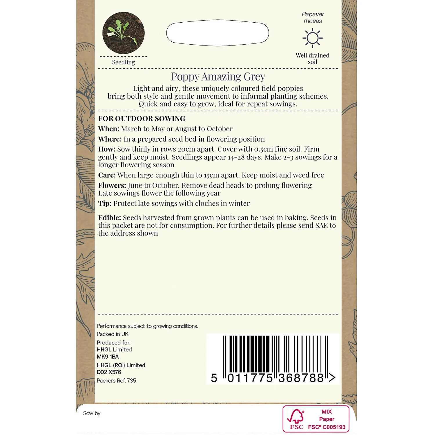 Country Living Poppy Amazing Grey Seeds 2 Country Living Poppy Amazing Grey Seeds - Image 2