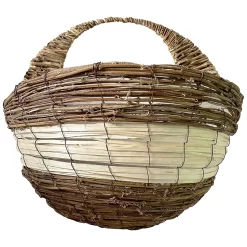 16" Yellow Rattan Willow Wall Basket