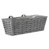 19in Faux Rattan Planter - Slate