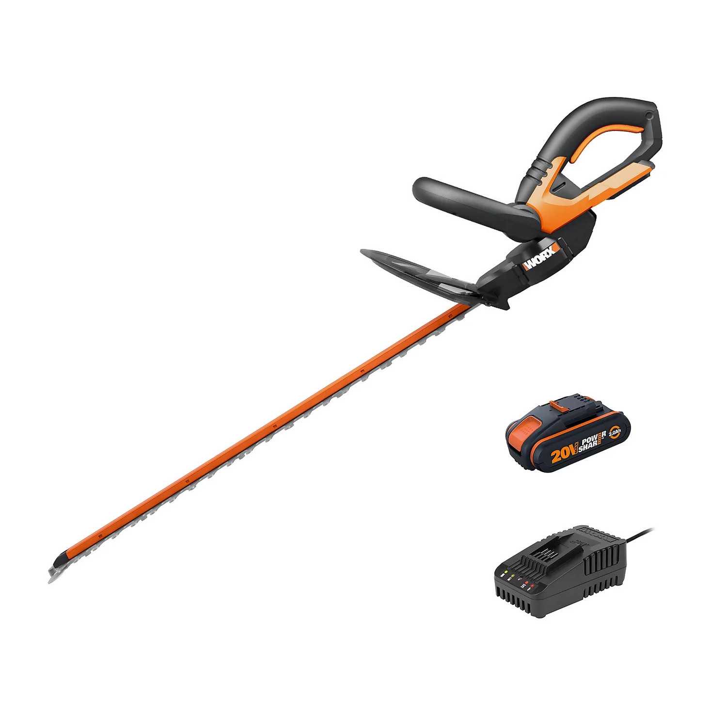 Worx WG260E.5 20V 2.0Ah Cordless Hedge Trimmer - 61cm 1 Worx WG260E.5 20V 2.0Ah Cordless Hedge Trimmer - 61cm