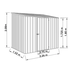 Absco 7.5 X 5ft Space Saver Metal Pent Shed - Grey 10 Absco 7.5 X 5ft Space Saver Metal Pent Shed - Grey -Garden Haven Shop 13440837 1054929186055566