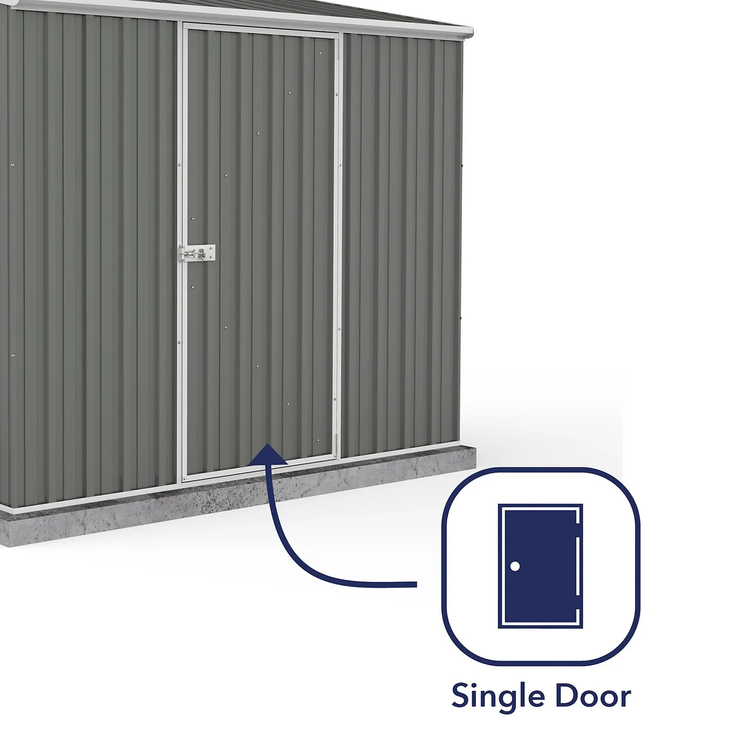 Absco 7.5 X 5ft Space Saver Metal Pent Shed - Grey 5 Absco 7.5 X 5ft Space Saver Metal Pent Shed - Grey - Image 5