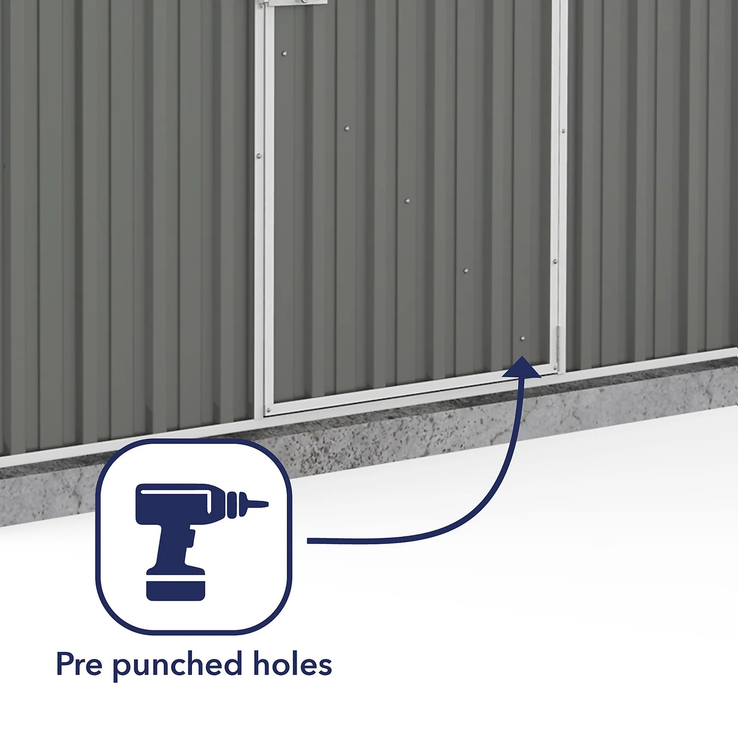 Absco 7.5 X 5ft Space Saver Metal Pent Shed - Grey 6 Absco 7.5 X 5ft Space Saver Metal Pent Shed - Grey - Image 6