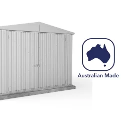 Absco 10 X 15ft Utility Workshop Apex Metal Shed - Zinc -Garden Haven Shop 13440863 1814929163975179