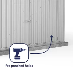 Absco 10 X 15ft Utility Workshop Apex Metal Shed - Zinc -Garden Haven Shop 13440863 1844929163815162