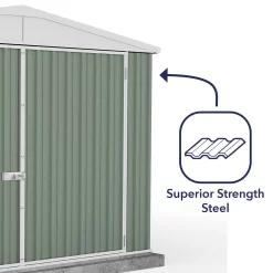 Absco 10 X 15ft Utility Workshop Apex Metal Shed - Green 14 Absco 10 X 15ft Utility Workshop Apex Metal Shed - Green -Garden Haven Shop 13440865 1364929164491347