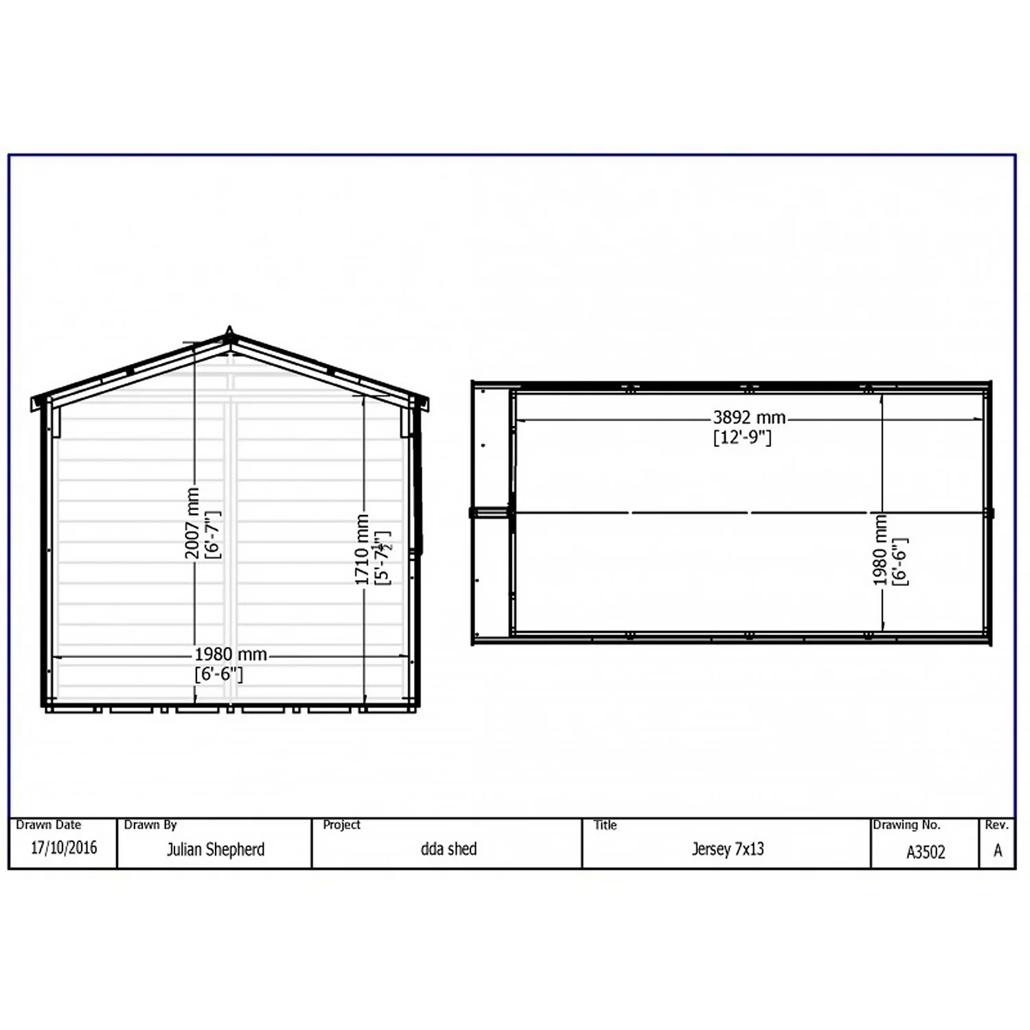 Shire 7 X 13ft Jersey Double Door Garden Shed - Including Installation 7 Shire 7 X 13ft Jersey Double Door Garden Shed - Including Installation - Image 7