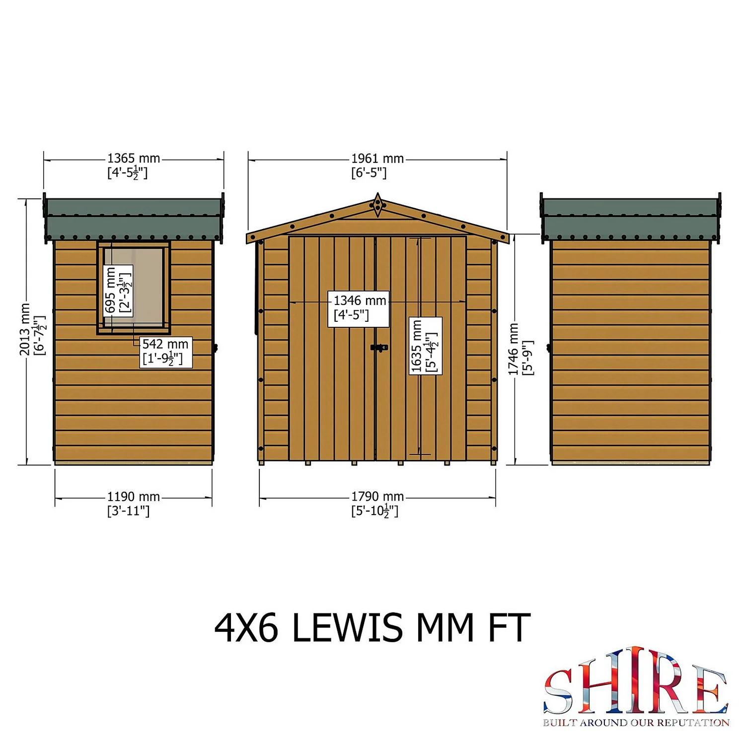 Shire 4 X 6ft Lewis Garden Shed 3 Shire 4 X 6ft Lewis Garden Shed - Image 3