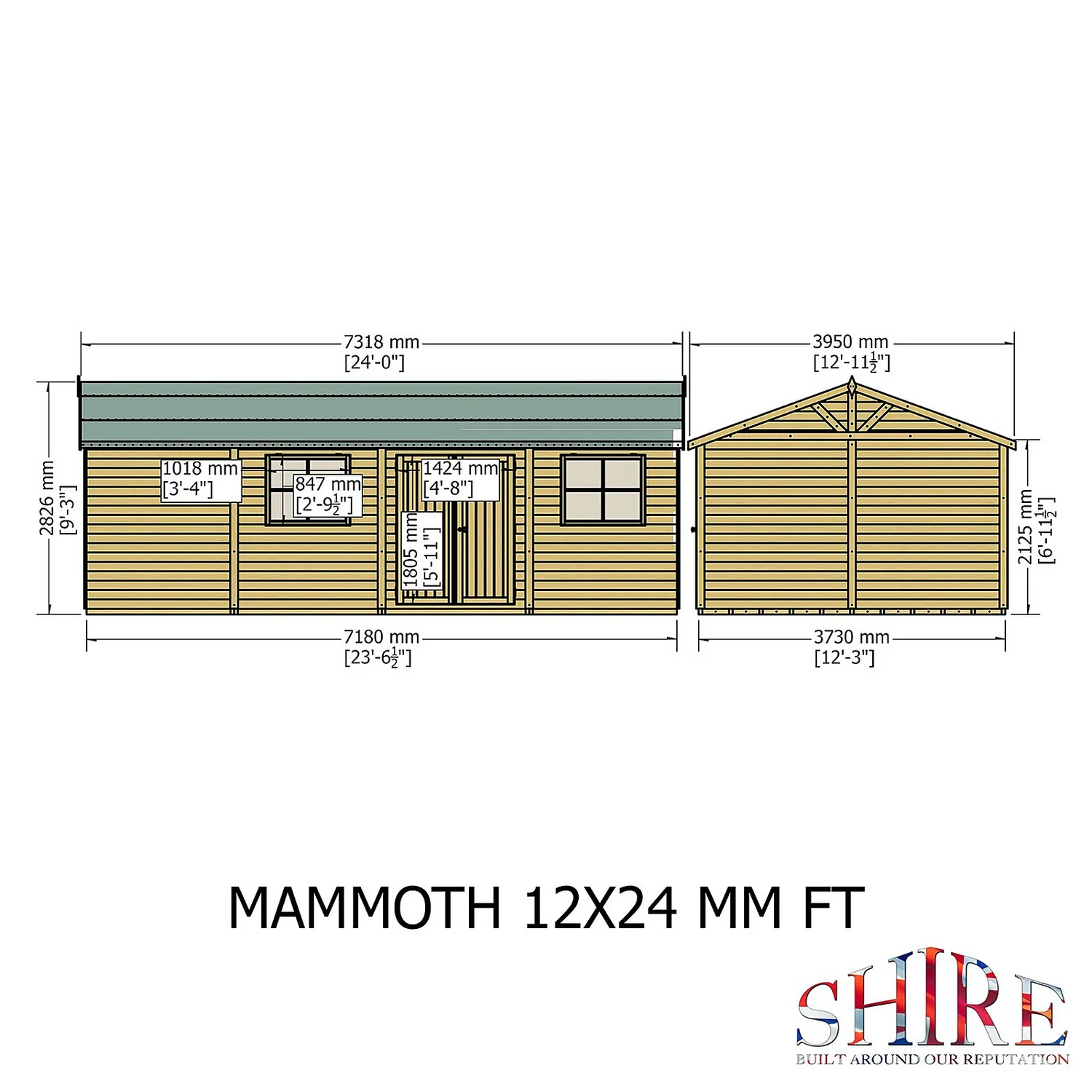 Shire 12 X 24ft Mammoth Double Door Garden Shed - Including Installation 3 Shire 12 X 24ft Mammoth Double Door Garden Shed - Including Installation - Image 3