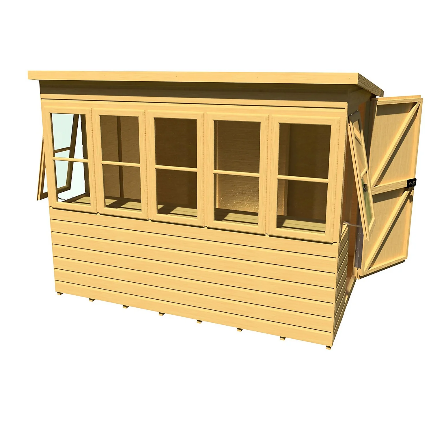 Shire 8 X 6ft Sun Pent Shed 5 Shire 8 X 6ft Sun Pent Shed - Image 5