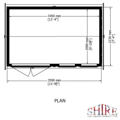 Shire 12 X 7ft Double Door Garden Office - Including Installation -Garden Haven Shop 13505326 5564931200292247