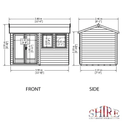Shire 12 X 7ft Double Door Garden Office - Including Installation -Garden Haven Shop 13505326 5964931200245246