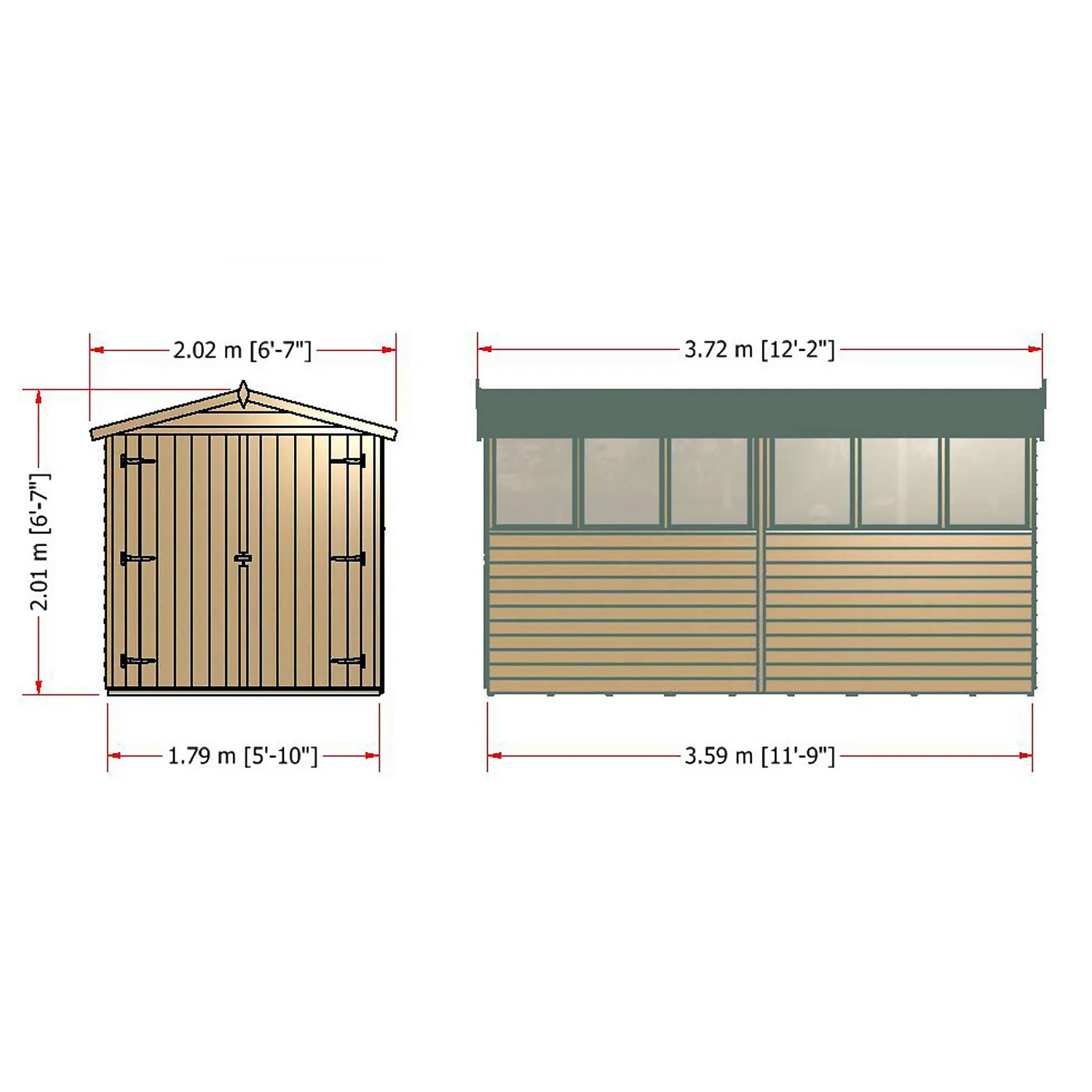 Shire 12x6ft Overlap Garden Shed - Including Installation 3 Shire 12x6ft Overlap Garden Shed - Including Installation - Image 3