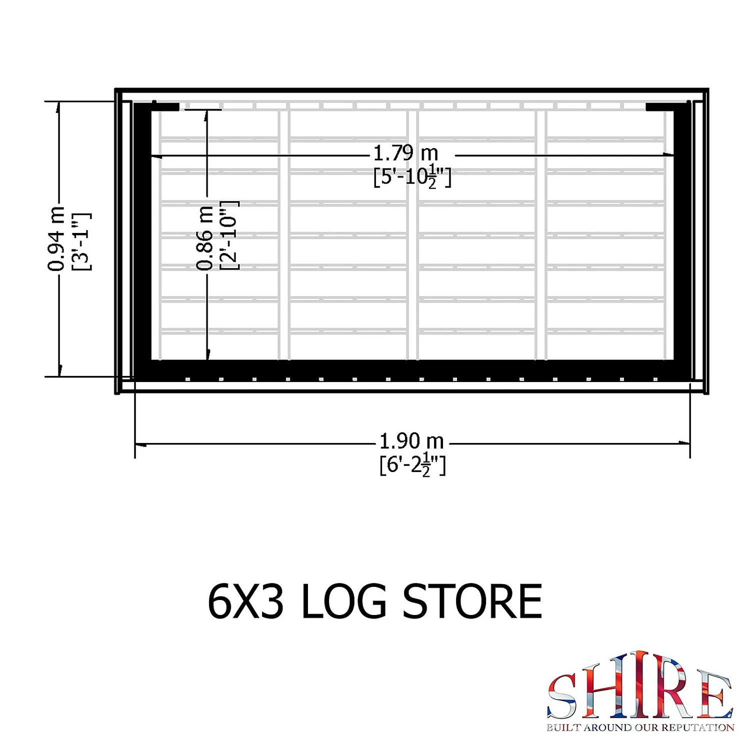 Shire Heavy Duty Log Storage 6x3ft 4 Shire Heavy Duty Log Storage 6x3ft - Image 4