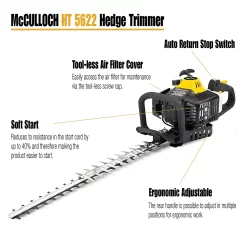 McCulloch HT5622 Petrol Hedge Trimmer 9 McCulloch HT5622 Petrol Hedge Trimmer -Garden Haven Shop 13524822 1964936893562440