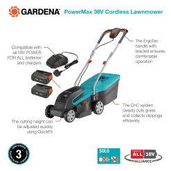 GARDENA 36V PowerMax Cordless Lawn Mower - 32cm -Garden Haven Shop 13524825 7474936345068522