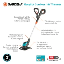 GARDENA EasyCut Cordless 18V Grass Trimmer -Garden Haven Shop 13524830 8114936346365854
