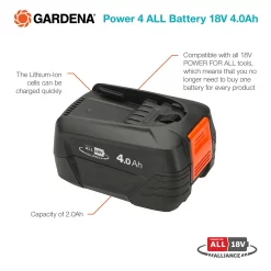 GARDENA Power 4 ALL Battery 18V 4.0Ah -Garden Haven Shop 13524834 1234936345056117