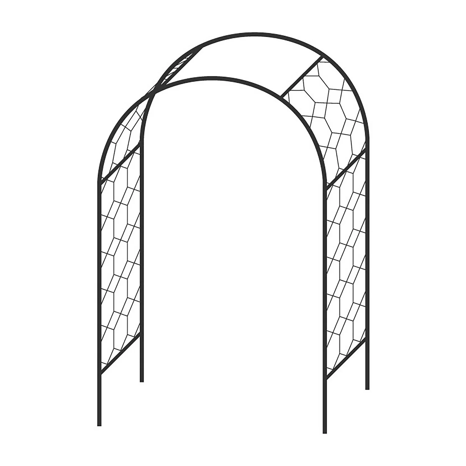 Agriframes Round Garden Arch - (H)2.1 X (W)1.2 X (D)0.45 M - Black 1 Agriframes Round Garden Arch - (H)2.1 X (W)1.2 X (D)0.45 M - Black
