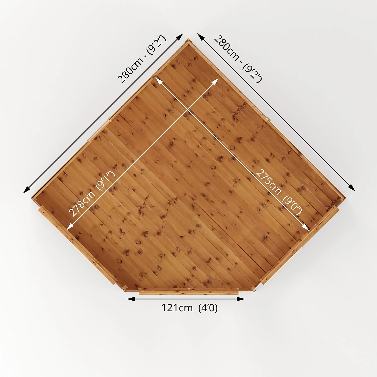 Country Living Premium Ribble 9ft X 9ft Corner Summerhouse Painted + Installation - Aurora Green 7 Country Living Premium Ribble 9ft X 9ft Corner Summerhouse Painted + Installation - Aurora Green - Image 7