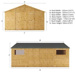 Mercia 18ft X 10ft Premium Shiplap Modular Workshop Shed - Including Installation -Garden Haven Shop 13555759 7654949335913454